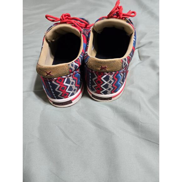 Twisted x 7.5 women's red aztec printed tie shoes - Picture 5 of 8